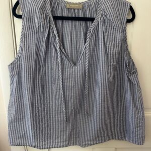 Lightweight organic cotton pinstripe blouse